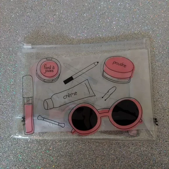 Clear Makeup Pouch - French Essentials - Picture 3 of 6